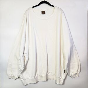 Vintage 80s Golds Gym Crewneck Men L White Pullover Solid White Sweater Gym Wear